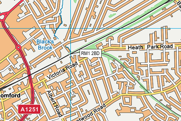 RM1 2BD map - OS VectorMap District (Ordnance Survey)