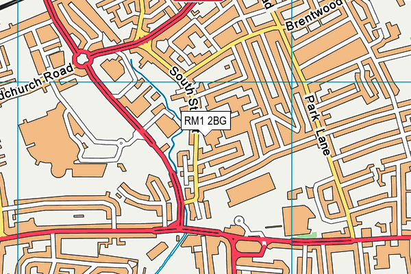 RM1 2BG map - OS VectorMap District (Ordnance Survey)