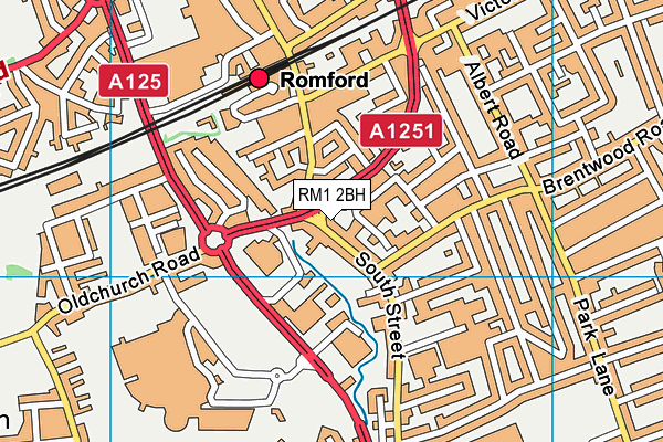 RM1 2BH map - OS VectorMap District (Ordnance Survey)