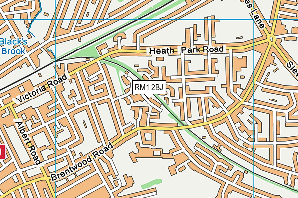 RM1 2BJ map - OS VectorMap District (Ordnance Survey)