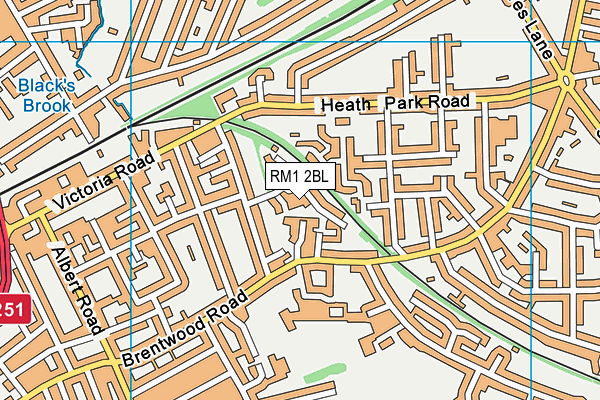 RM1 2BL map - OS VectorMap District (Ordnance Survey)