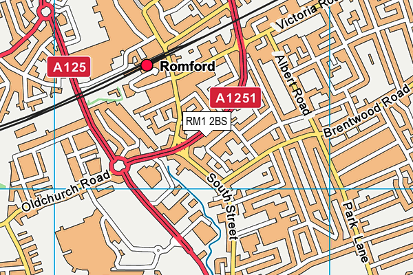 RM1 2BS map - OS VectorMap District (Ordnance Survey)