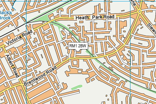 RM1 2BW map - OS VectorMap District (Ordnance Survey)