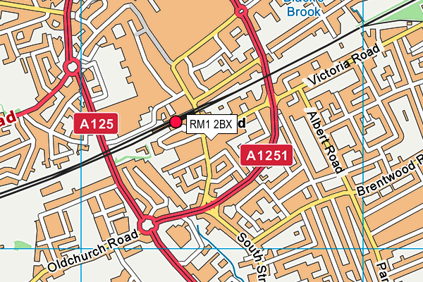 RM1 2BX map - OS VectorMap District (Ordnance Survey)