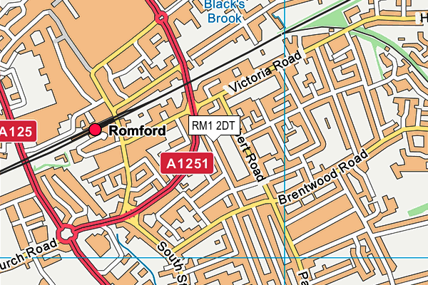 RM1 2DT map - OS VectorMap District (Ordnance Survey)