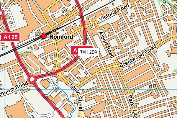 RM1 2DX map - OS VectorMap District (Ordnance Survey)