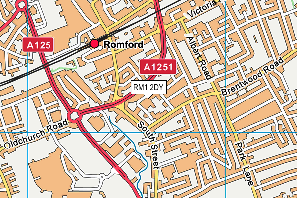 RM1 2DY map - OS VectorMap District (Ordnance Survey)