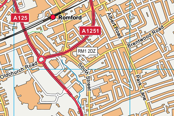 RM1 2DZ map - OS VectorMap District (Ordnance Survey)