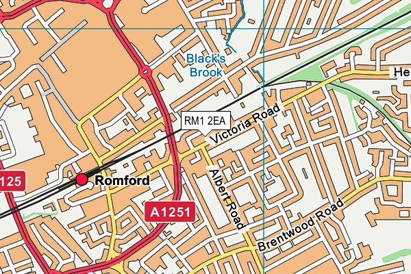 RM1 2EA map - OS VectorMap District (Ordnance Survey)