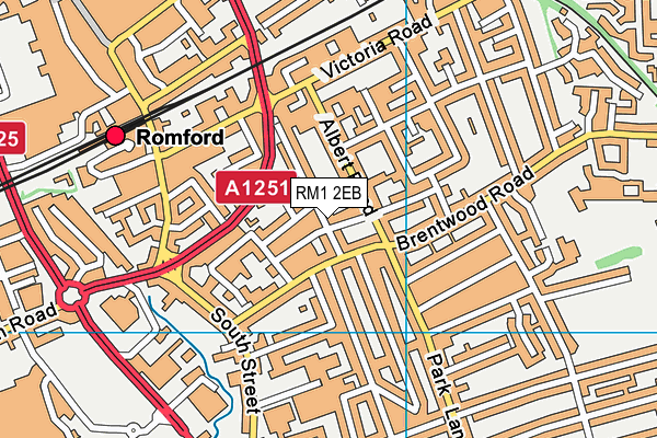 RM1 2EB map - OS VectorMap District (Ordnance Survey)