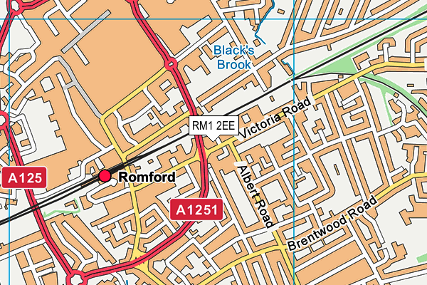 RM1 2EE map - OS VectorMap District (Ordnance Survey)