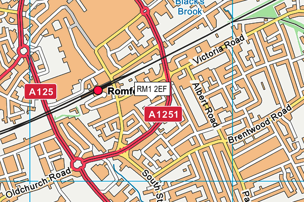 RM1 2EF map - OS VectorMap District (Ordnance Survey)