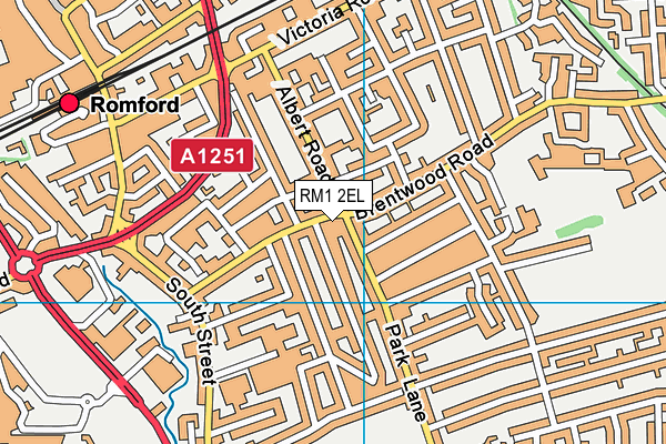 RM1 2EL map - OS VectorMap District (Ordnance Survey)