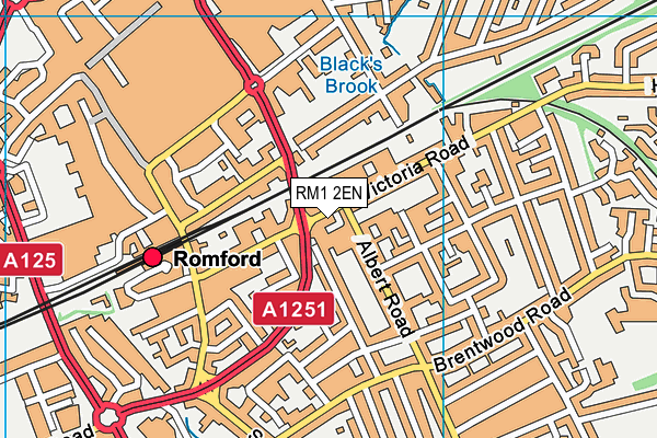 RM1 2EN map - OS VectorMap District (Ordnance Survey)