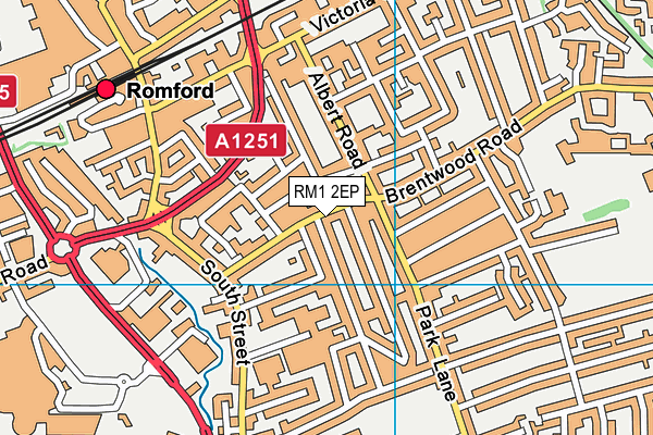 RM1 2EP map - OS VectorMap District (Ordnance Survey)