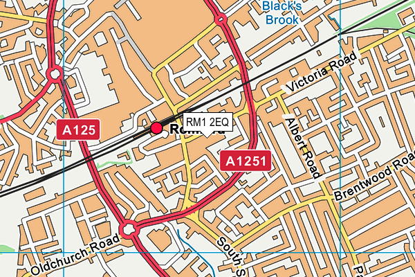 RM1 2EQ map - OS VectorMap District (Ordnance Survey)