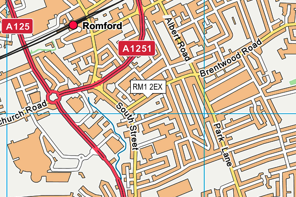 RM1 2EX map - OS VectorMap District (Ordnance Survey)