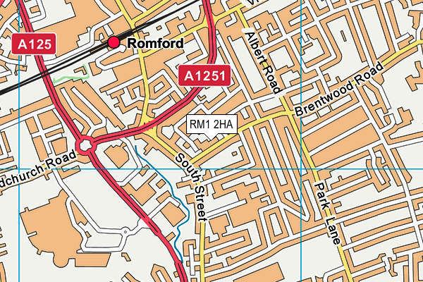 RM1 2HA map - OS VectorMap District (Ordnance Survey)