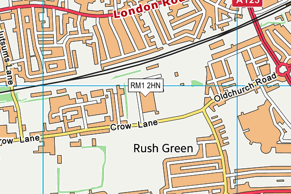 RM1 2HN map - OS VectorMap District (Ordnance Survey)