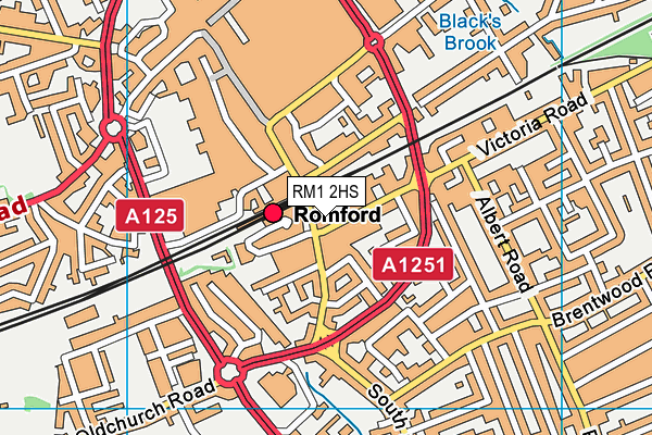 RM1 2HS map - OS VectorMap District (Ordnance Survey)