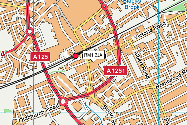 RM1 2JA map - OS VectorMap District (Ordnance Survey)