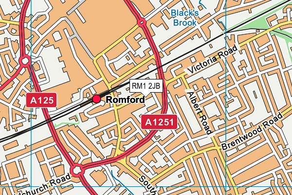 RM1 2JB map - OS VectorMap District (Ordnance Survey)