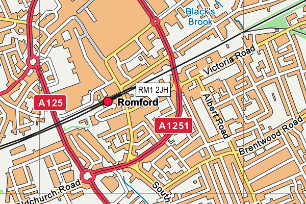 RM1 2JH map - OS VectorMap District (Ordnance Survey)