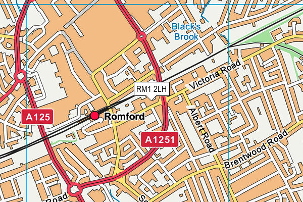 RM1 2LH map - OS VectorMap District (Ordnance Survey)