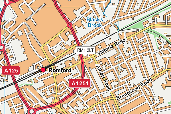 RM1 2LT map - OS VectorMap District (Ordnance Survey)