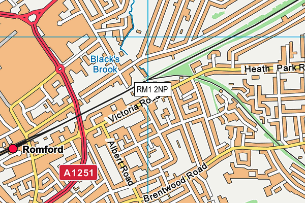 RM1 2NP map - OS VectorMap District (Ordnance Survey)