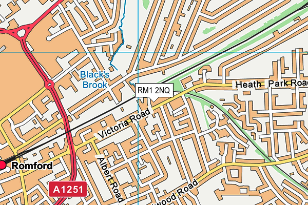 RM1 2NQ map - OS VectorMap District (Ordnance Survey)