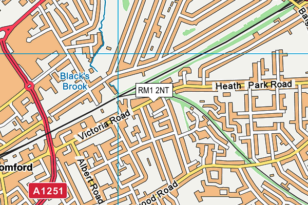 RM1 2NT map - OS VectorMap District (Ordnance Survey)