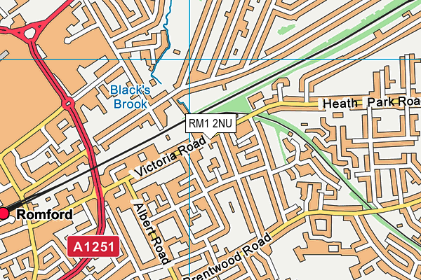 RM1 2NU map - OS VectorMap District (Ordnance Survey)