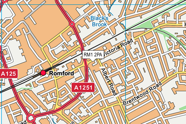 RM1 2PA map - OS VectorMap District (Ordnance Survey)