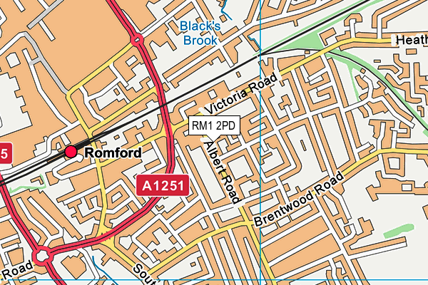 RM1 2PD map - OS VectorMap District (Ordnance Survey)