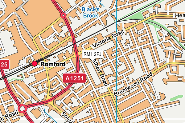 RM1 2PJ map - OS VectorMap District (Ordnance Survey)