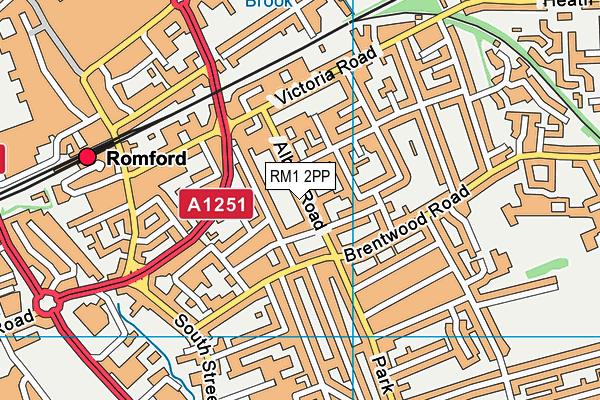 RM1 2PP map - OS VectorMap District (Ordnance Survey)