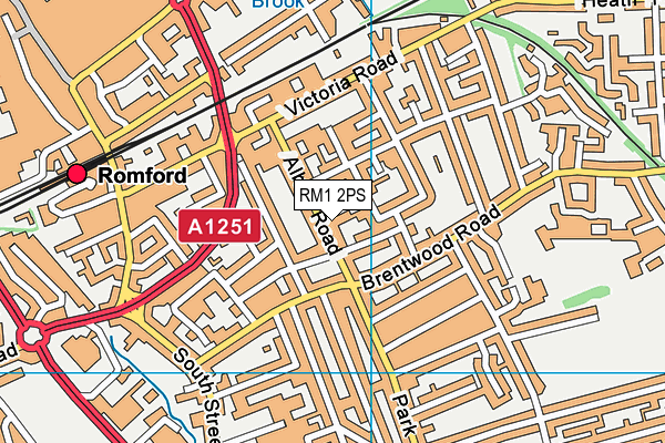 RM1 2PS map - OS VectorMap District (Ordnance Survey)