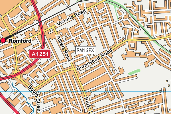 RM1 2PX map - OS VectorMap District (Ordnance Survey)