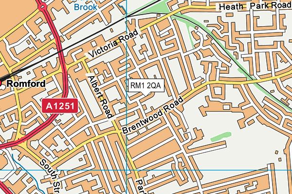 RM1 2QA map - OS VectorMap District (Ordnance Survey)