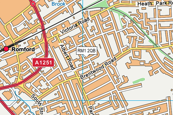 RM1 2QB map - OS VectorMap District (Ordnance Survey)