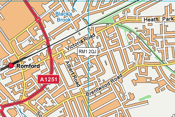 RM1 2QJ map - OS VectorMap District (Ordnance Survey)