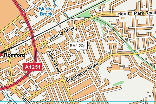 RM1 2QL map - OS VectorMap District (Ordnance Survey)