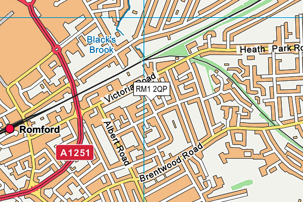 RM1 2QP map - OS VectorMap District (Ordnance Survey)