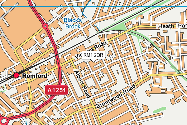 RM1 2QR map - OS VectorMap District (Ordnance Survey)