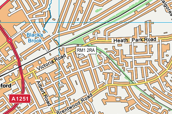 RM1 2RA map - OS VectorMap District (Ordnance Survey)