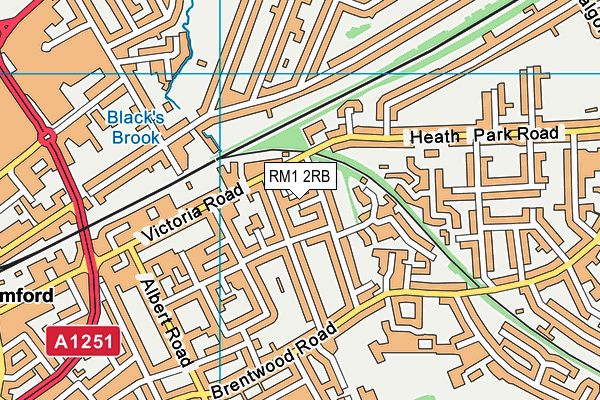 RM1 2RB map - OS VectorMap District (Ordnance Survey)