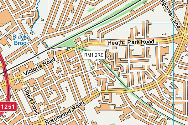 RM1 2RE map - OS VectorMap District (Ordnance Survey)