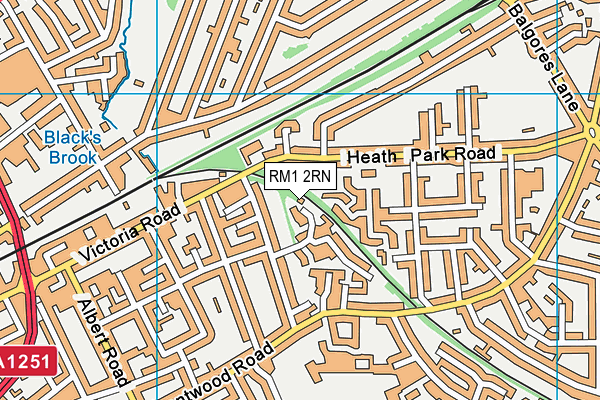 RM1 2RN map - OS VectorMap District (Ordnance Survey)