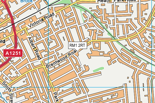 RM1 2RT map - OS VectorMap District (Ordnance Survey)